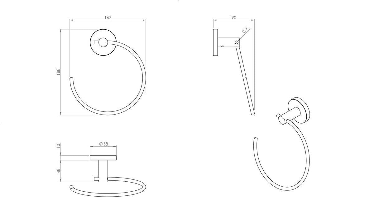 Finesse Matt Gold Hand Towel Ring