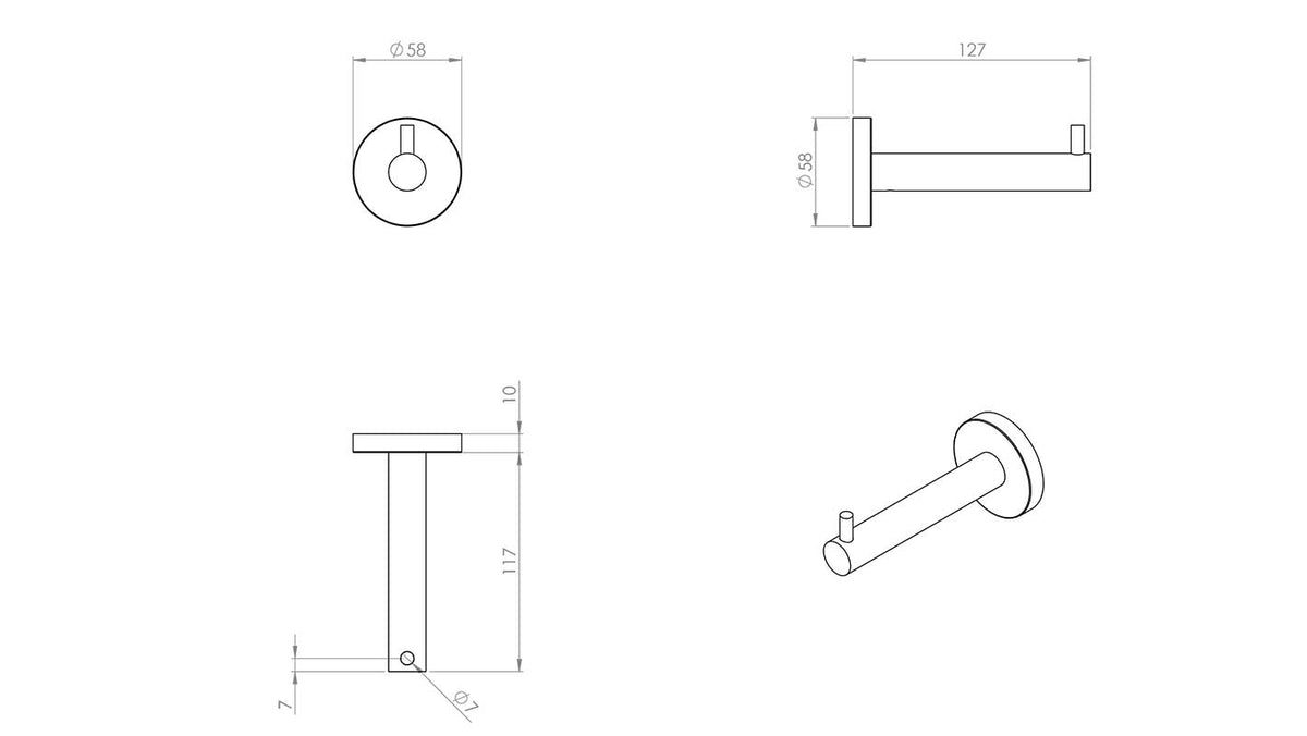 Finesse Matt Gold Spare Toilet Paper Holder