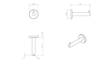 Finesse Matt Gold Spare Toilet Paper Holder