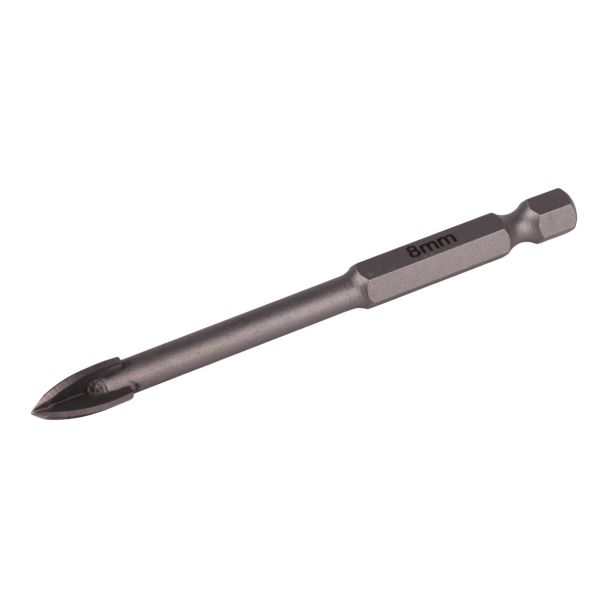 Glass & Tile Drill 8mm 4 Flute with Hex Shank (TCGDX008)