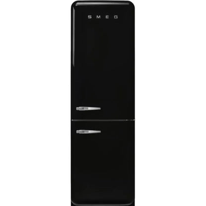 Smeg 331l Black Bottom Mount Free Standing Retro Combi Refrigerator - FAB32RBL6