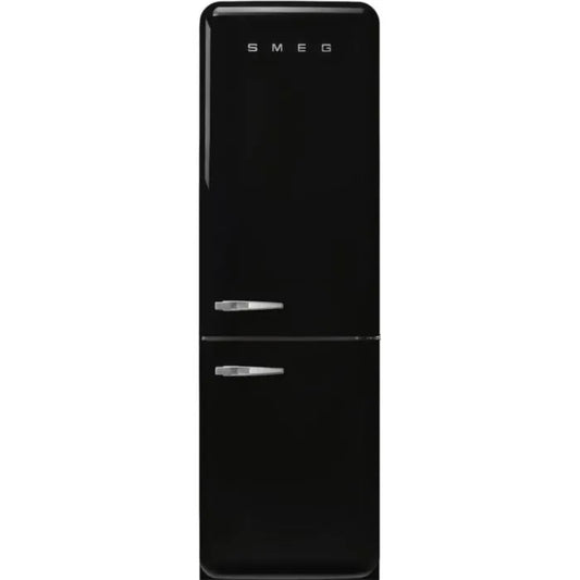 Smeg 331l Black Bottom Mount Free Standing Retro Combi Refrigerator - FAB32RBL6