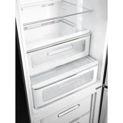 Smeg 331l Black Bottom Mount Free Standing Retro Combi Refrigerator - FAB32RBL6
