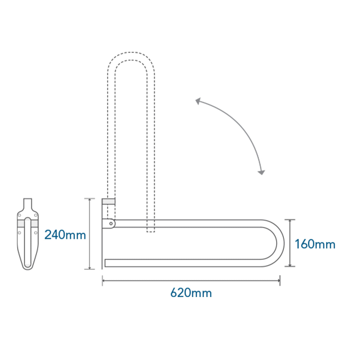 SB Grab Rail Drop Down 650mm
