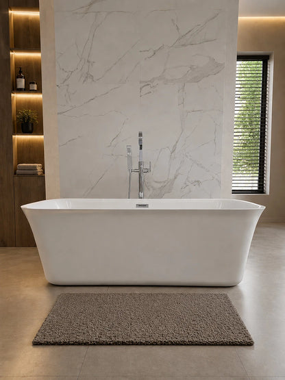 Divina Protea Square White Acrylic Freestanding Bath 1645 x 710 x 585mm