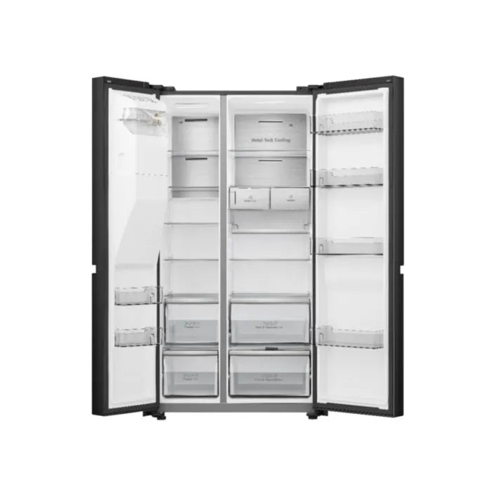 Hisense Side by Side Black 601lt Refrigerator - H780SB-IDL