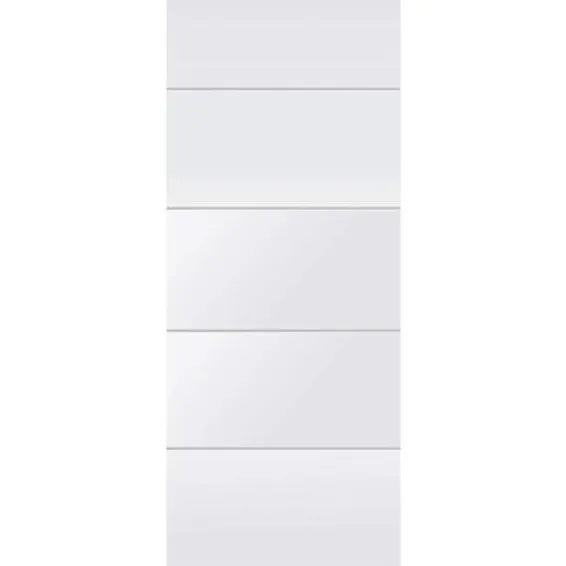 Interior Door Horizontal 5 Panel Primed White w813xh2032mm