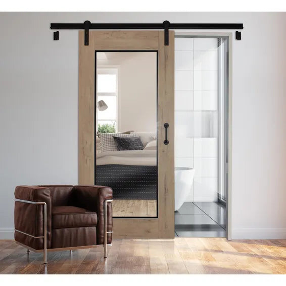 Interior Sliding Door Kit with front mirror only including mechanism - w930xh2050mm