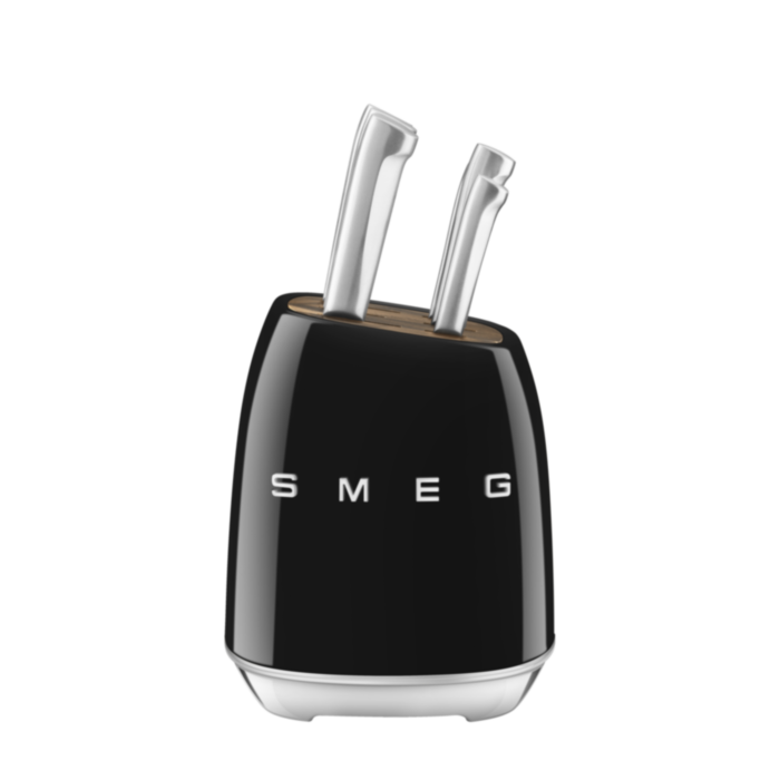 Smeg Black Retro Knives Block Set - KBSF02BL