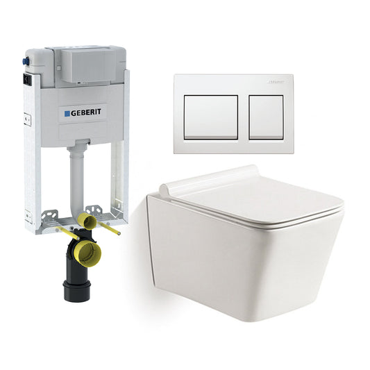 Geberit & Flavio Kombo Valeri Iii W/h Pan & Alpha 10 Sqr White