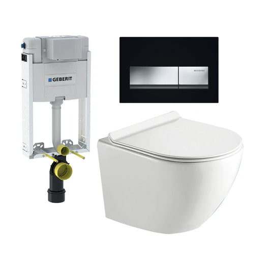 Geberit & Flavio Kombo Formosa IV W/h Pan & Alpha 50 Jet Black