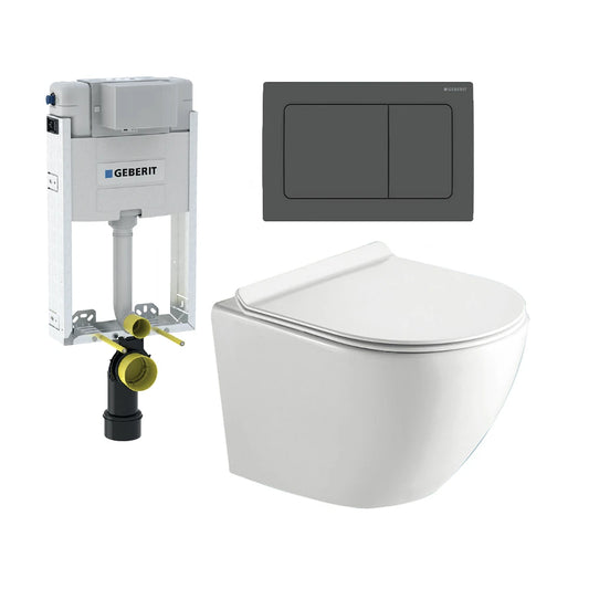 Geberit & Flavio Kombo Formosa IV W/h Pan & Alpha 30 Matt Black