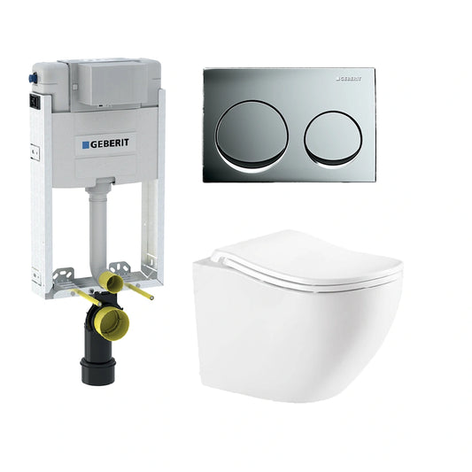 Geberit & Flavio Kombo Pioneer W/h & Alpha 10 Round Chrome
