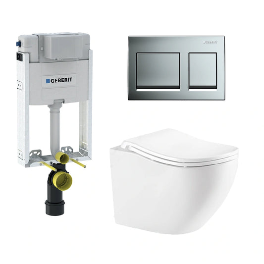 Geberit & Flavio Combo Pioneer W/h & Alpha 15 Square Chrome