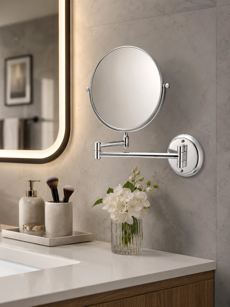 Chrome Extendable Magnifying Cosmetic Mirror
