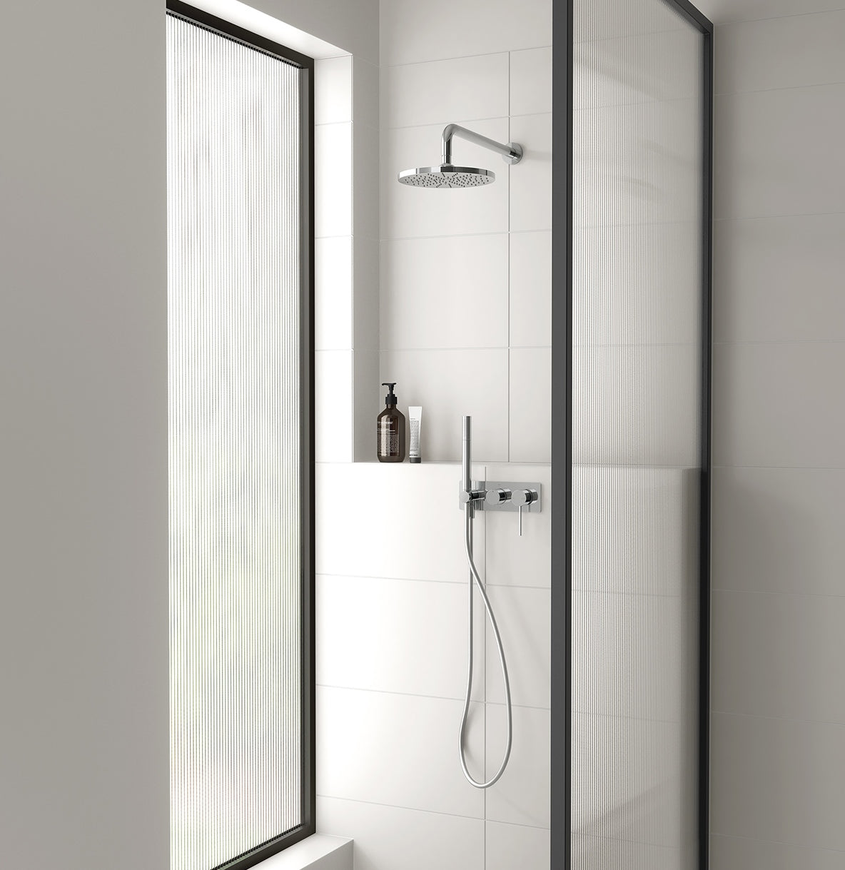 Aquaflo Aflo Chrome Shower Arm 400mm Round