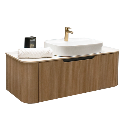 Madeira Oak Vanity 1200 & Slab Excl Basin