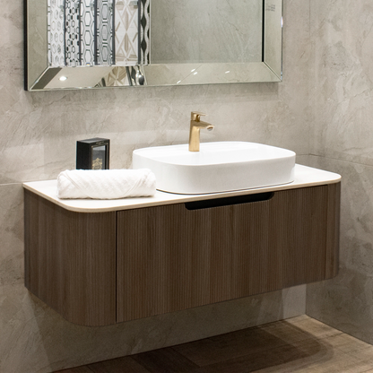 Madeira Walnut Vanity 1200 & Slab Excl Basin