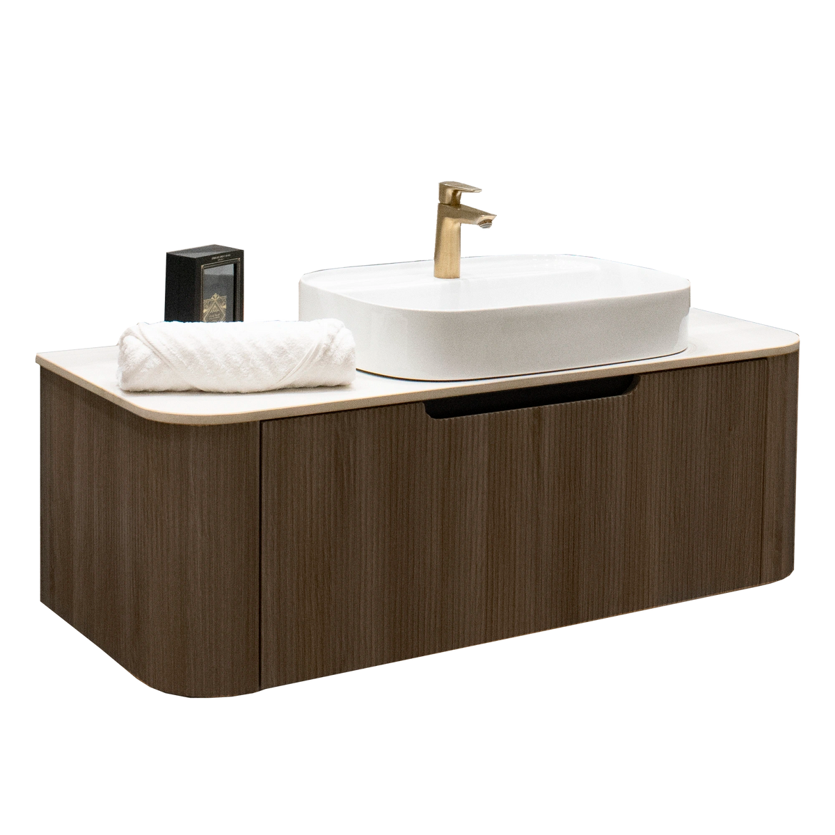 Madeira Walnut Vanity 1200 & Slab Excl Basin