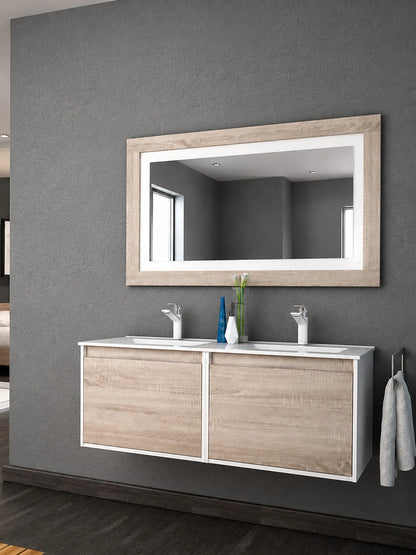Valencia White & Caledonia Wall Hung Vanity, Basin & Mirror 1200 x 460 x 470mm