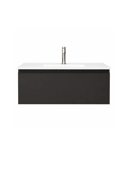 Toscana Matt Black Wall Hung Vanity & Basin 800 x 460mm