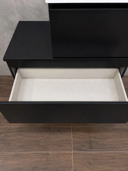 Toscana Matt Black Shelf 800 x 450mm