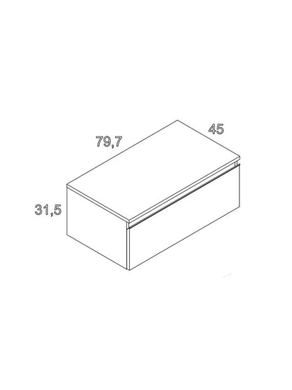 Toscana Matt Black Shelf 800 x 450mm