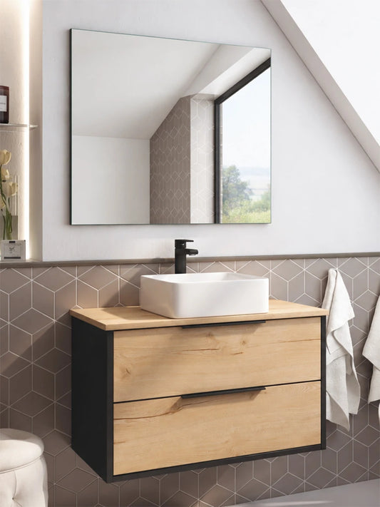 Oswaldo Black Wall Hung Vanity 795 x 450 x 480mm