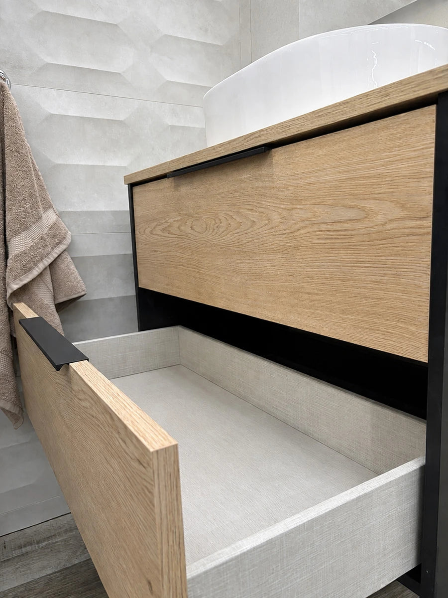 Oswaldo Black Wall Hung Vanity 795 x 450 x 480mm