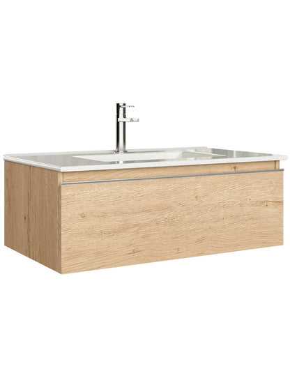 Toscana Bamboo Wall Hung Vanity & Basin Set 795 x 450 x 296mm