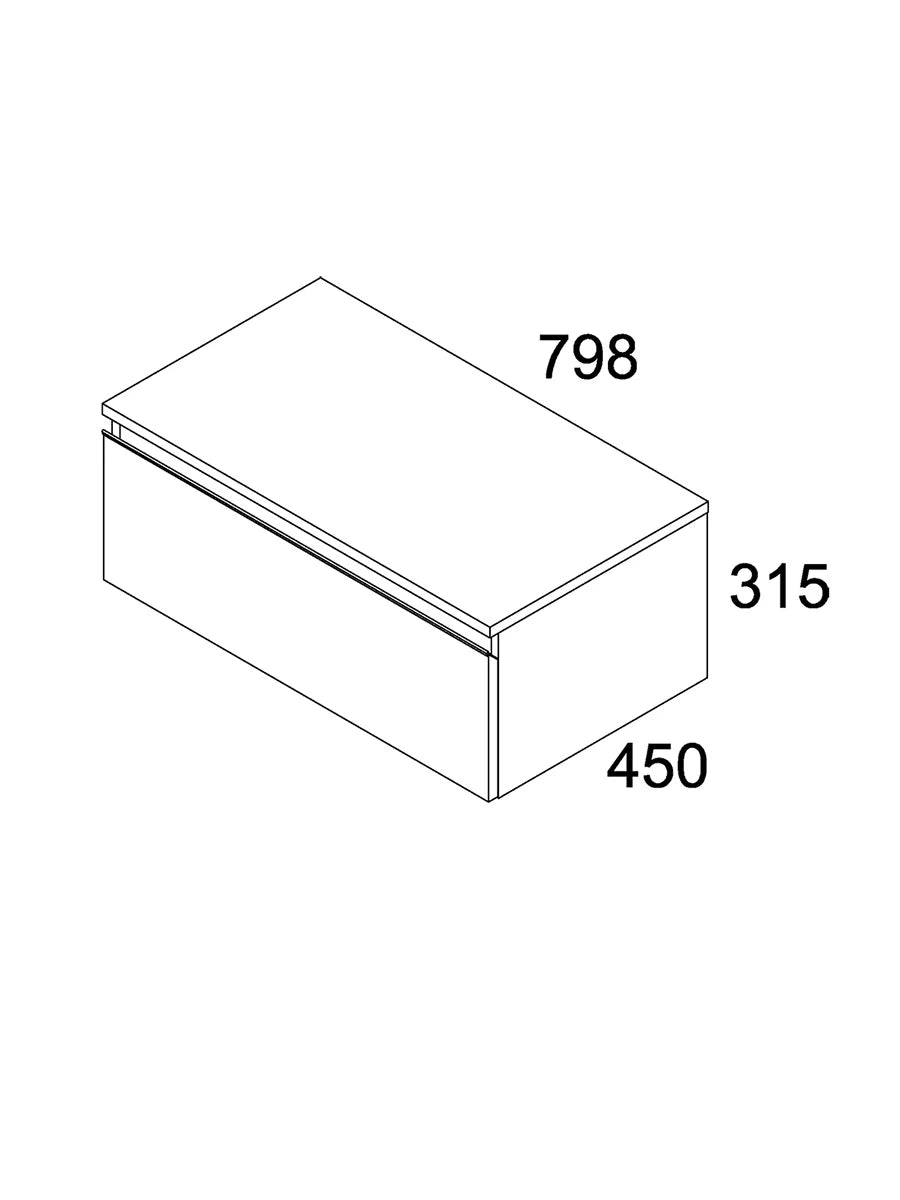 Toscana Bamboo Floating Shelf 795 x 450 x 315mm
