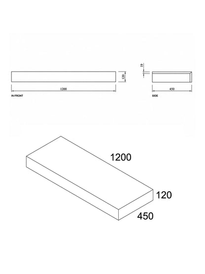 Soria Bamboo Floating Shelf 1200 x 450 x 120mm