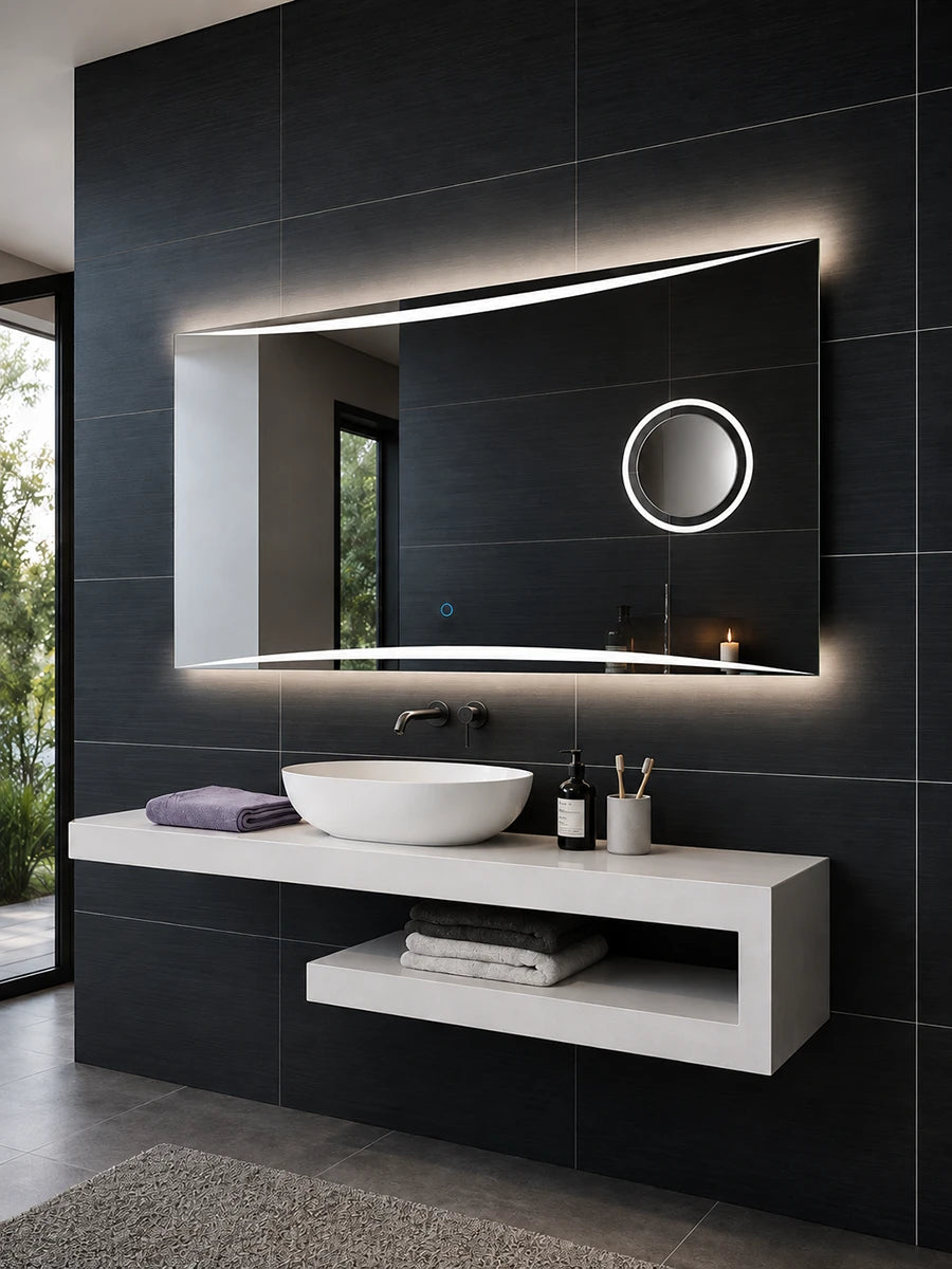Affirmations Bow Light Touch Sensor LED Mirror 1600 x 600 x 30mm