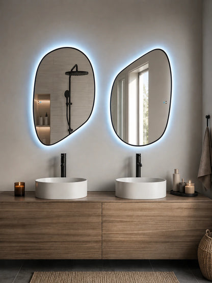 Affirmations Black Pebble Glow LED Mirror 600 x 900mm