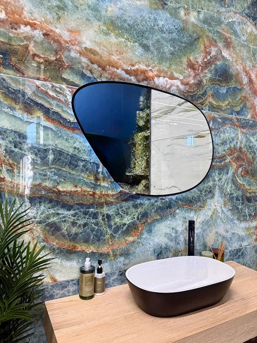 Affirmations Black Pebble Glow LED Mirror 600 x 900mm