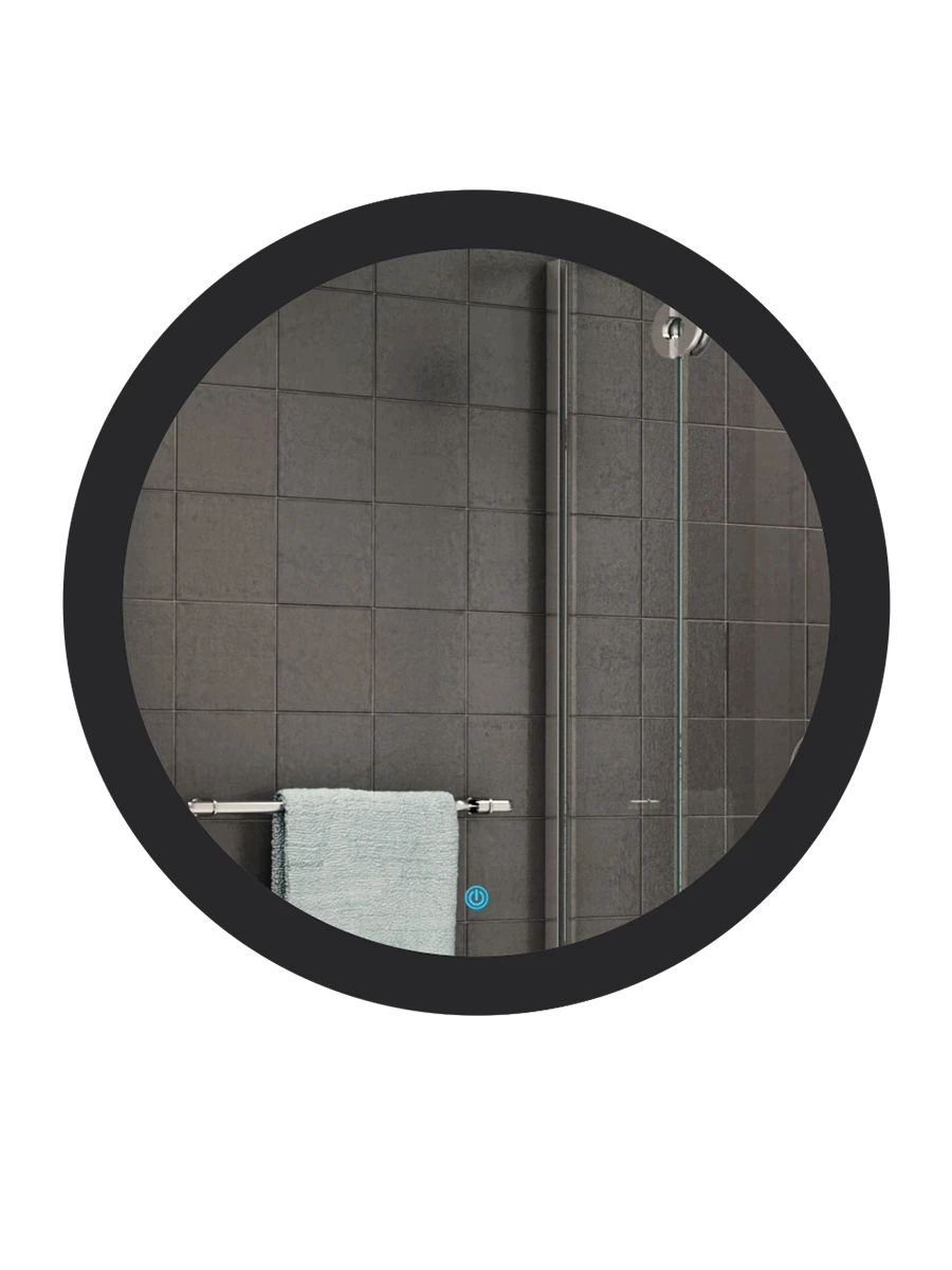Affirmations Black Sun Round Led Mirror 30 x 700 x 700mm