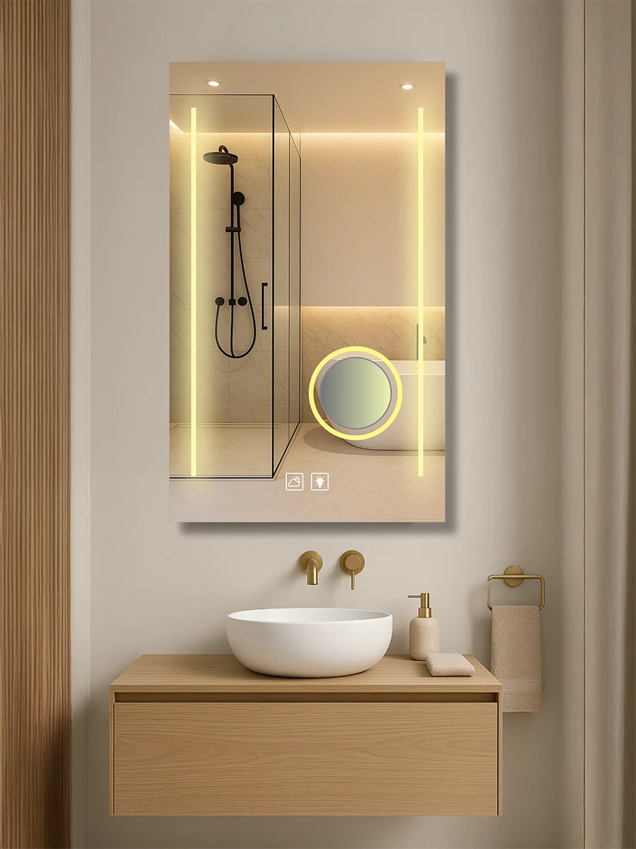 Affirmations Dual Glow Colour Changing LED Mirror With Magnifier 600 x 1000mm
