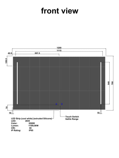 Affirmations Dual Mode LED Mirror 1200 x 700mm