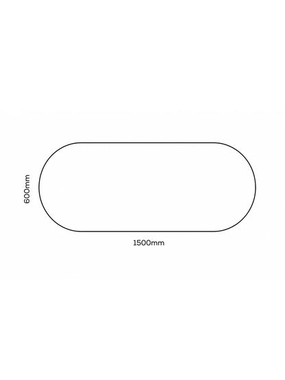 Affirmations Dark Moon Pill shaped Plain Mirror 1500 x 600 x 30mm