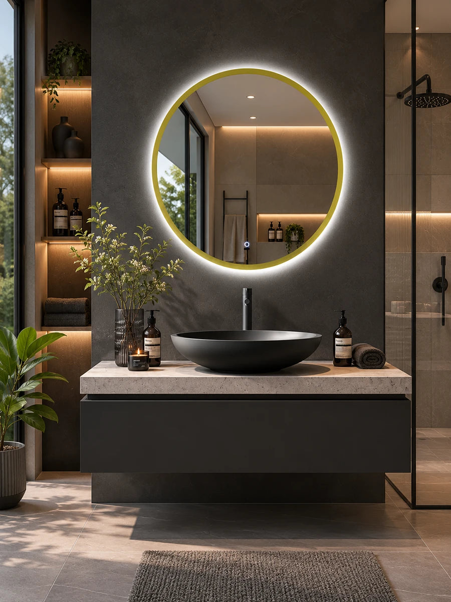 Affirmations Golden Sun LED Mirror 700 x 700mm