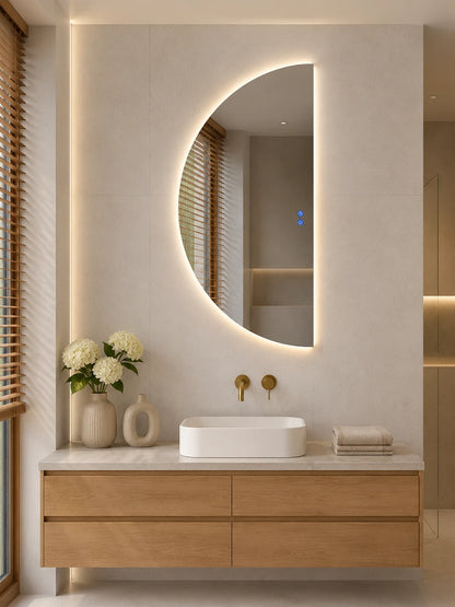 Affirmations Half Moon Colour LED Mirror 1200 x 600mm