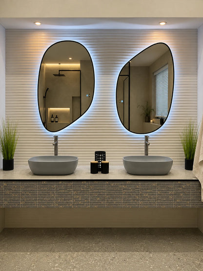 Affirmations Black Pebble Glow LED Mirror 600 x 900mm