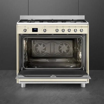 Smeg 90cm Cream Cooker With Gas Hob - SSA91MAP2