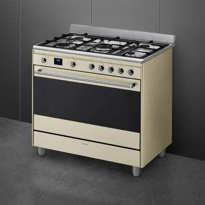 Smeg 90cm Cream Cooker With Gas Hob - SSA91MAP2