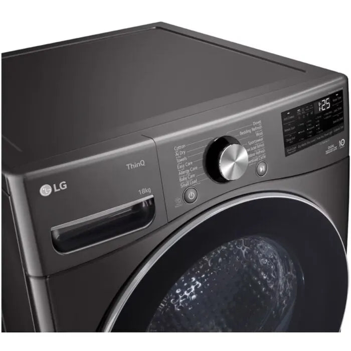 LG 18KG Black Steel Dryer - RH18U8JVCW