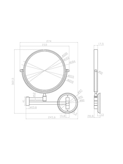 Chrome Extendable Magnifying Cosmetic Mirror