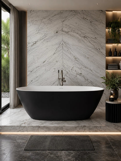Victoria & Albert Terrassa Matt Black Freestanding Bath 1702 x 793 x 528mm