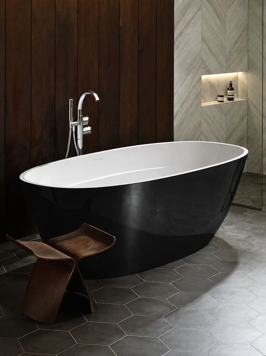 Victoria & Albert Terrassa Gloss Black Freestanding Bath 1702 x 793 x 528mm