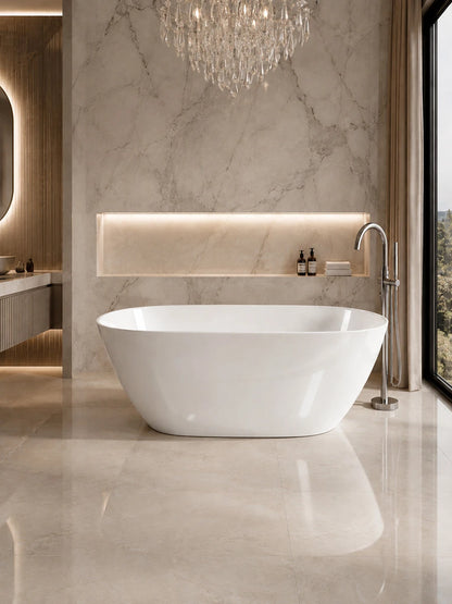 Victoria & Albert Lussari 1 Gloss White Freestanding Bath 1540 x 700 x 550mm