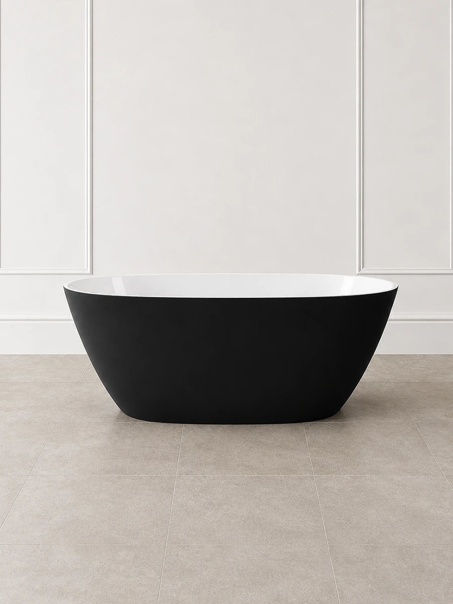 Victoria & Albert Lussari 1 Matt Black Freestanding Bath 1540 x 700 x 550mm